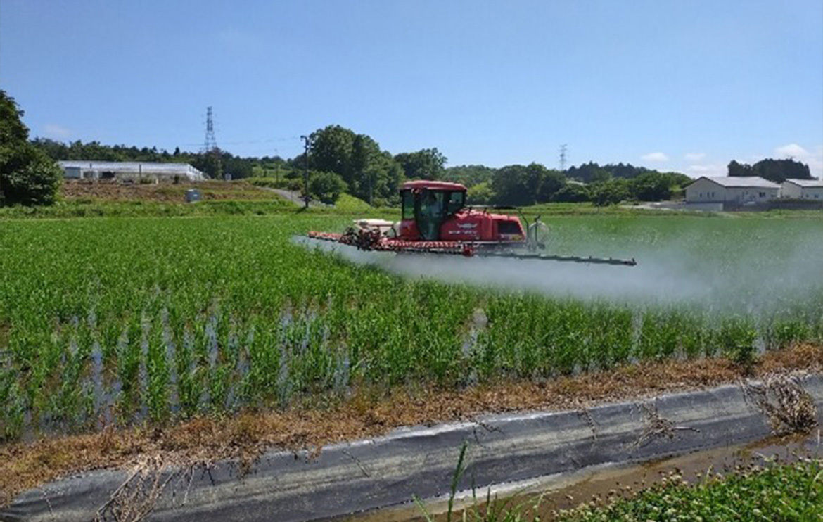 ハイクリブームを使用し広い面積をカバー